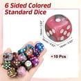thumbnail image 2 of 10 Pack 6 Sided Standard Dice, 2 Colors Acrylic D6 Mini Polyhedral Pearl Pattern Game Dice Set for Table Games or Math Learning, Green and Pink/White Point, 2 of 6