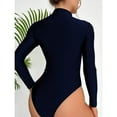 thumbnail image 3 of Aofany Women's Rash Guard Long Sleeve Women Swimwear Deep V-Neck Slimming Surfing Zipper One Piece Swimsuit Monokini One piece Bathing Suits, 3 of 5