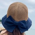 thumbnail image 2 of Charmgo Baseball Cap Clearance, Ladies Bowknot Fashion Knitting Stitching Hollow Breathable Sun Hat Trucker Hat, Top Hats for Women Navy, 2 of 2