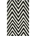 thumbnail image 3 of SAFAVIEH Dhurrie Deborah Chevron Zigzag Wool Runner Rug, Black/Ivory, 2'6" x 10', 3 of 3