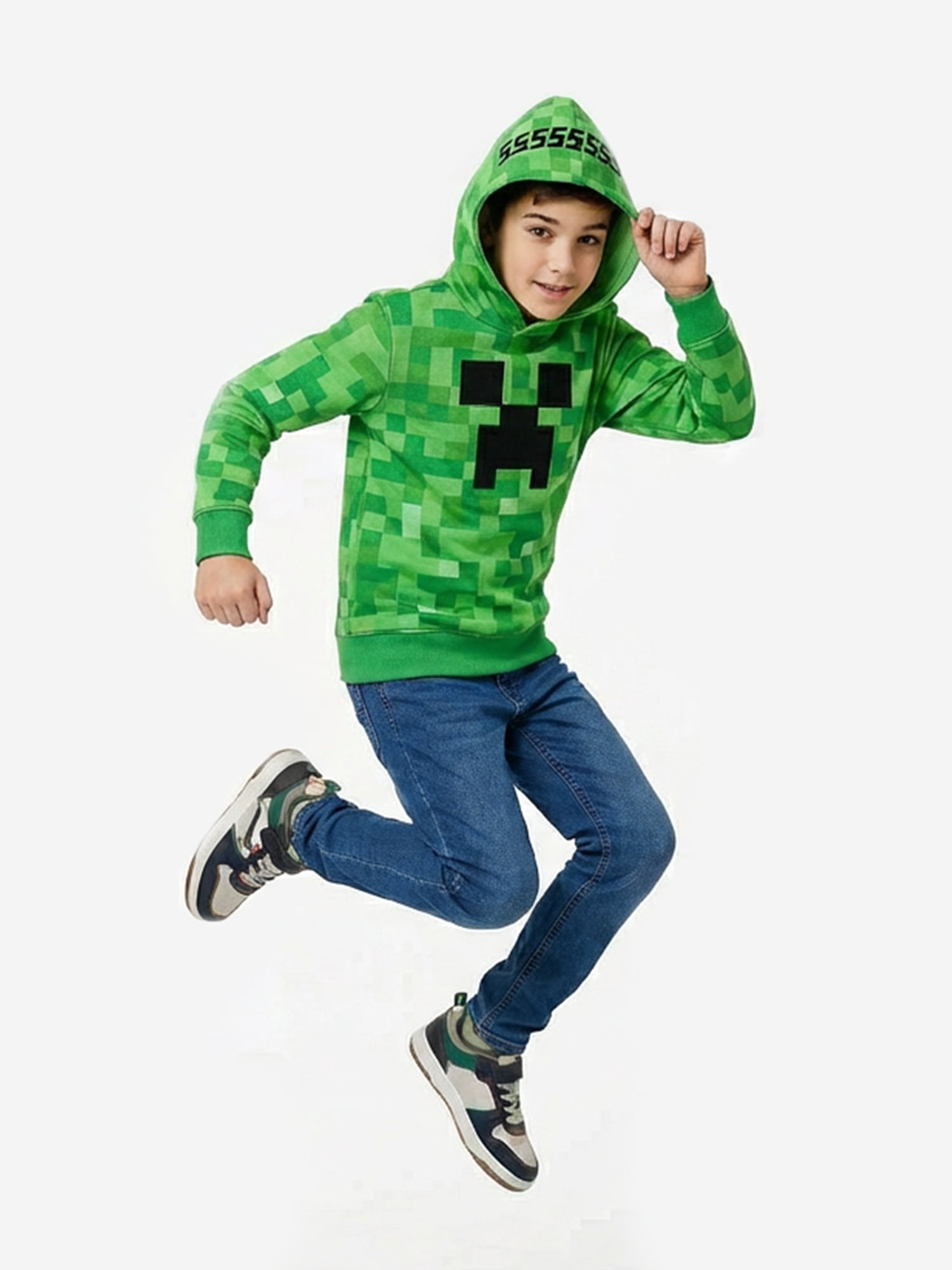 Minecraft, Boys' & Big Boys' Graphic Creeper Cosplay Hoodie, Sizes 4-18