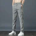 thumbnail image 2 of Pantalones ajustados para hombre, pantalones casuales rectos de seda fría para hombre, ropa fresca para hombre, novedad en diseñador, estilo coreano, holgados, oferta, baratos, 2 of 5