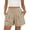 Khaki, variant on BLVB Womens Shorts Casual Summer Elastic High Waist Wide Leg Shorts Pleated Beach Vacation Clothes with Pockets
