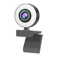 thumbnail image 2 of Web Camera, 1080P Full HD Webcam AF Web Camera Built in Adjustable Ring Light Auto Focus Microphone USB Computer Camera Plug and Play for PC, 2 of 8