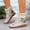 Beige, variant on Women's Boots Winter New Round Toe Mid-Calf Lace-Up Knitted Collar Fashion Casual Versatile Patchwork
