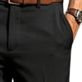 thumbnail image 5 of Men's 2 PC Set Geometric Print Quarter Button Shirt and Dress Pants Business Casual Summer Outfit Sets Black XL, 5 of 5
