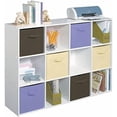 thumbnail image 6 of Cubeicals 12 Cube Storage Shelf Organizer Bookshelf, Stackable, Vertical Or Horizontal, Easy Assembly, Wood, White Finish, 6 of 7