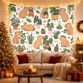 thumbnail image 3 of Capybaras with Houseplants Among Green Foliage, Cozy Illustration for Animal Lovers, Botanical Wall Art, Housewarming Gift, Tapestry Wall Hanging for Bedroom and Living Room, 3 of 6