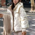thumbnail image 2 of Winter Warm Coats for Womens Fashion Plus Size Casual Solid Color Short Sleeved Hooded, 2 of 4