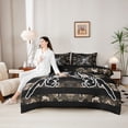 thumbnail image 4 of Erosebridal Big Bass Fish Twin Bedding Sets 7-Piece For Women Men,Abstract Camouflage US Flag Bedding Comforter Set For Teens Adults,Black Reversible, 4 of 6