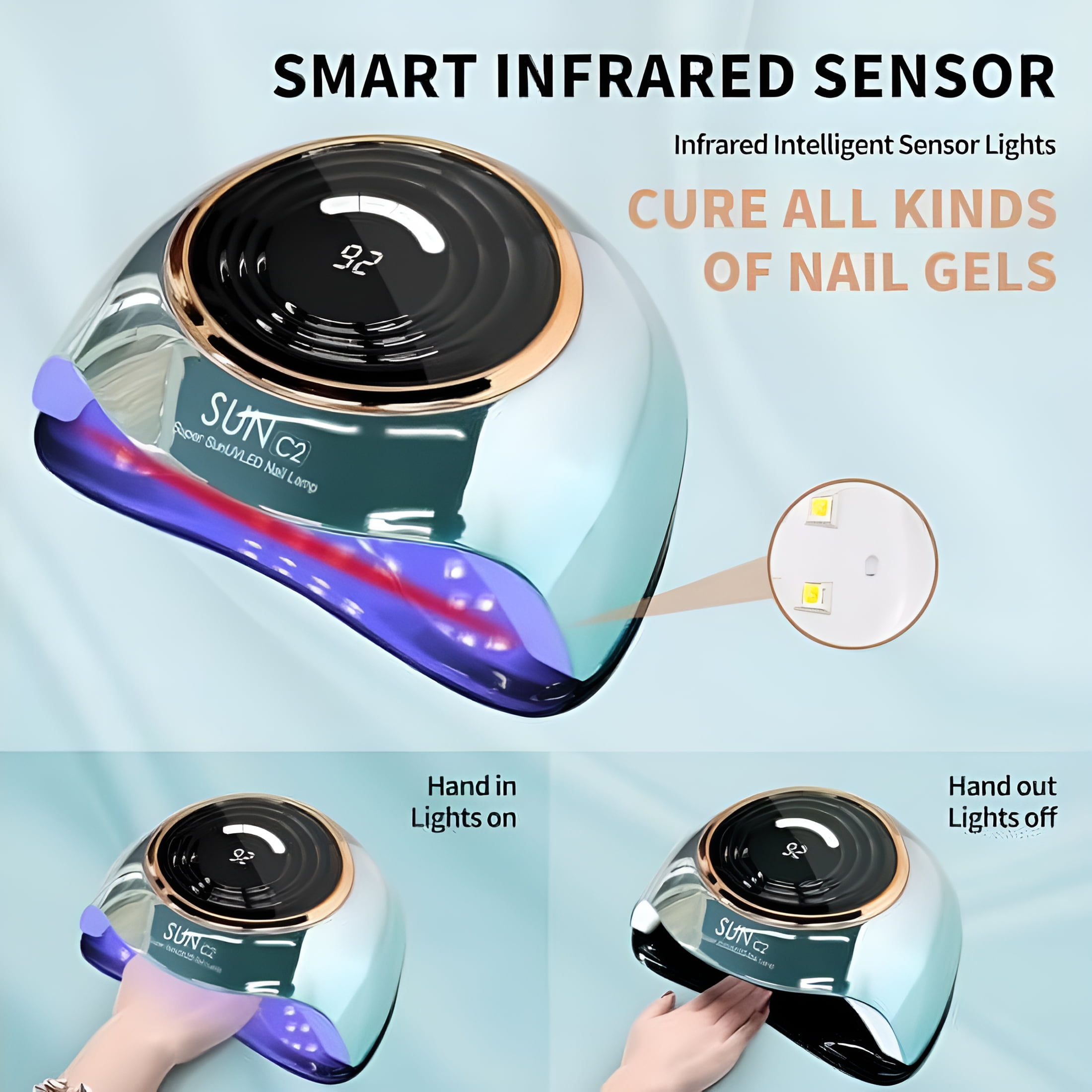 HIBIBUD 2026 New Uv Led Nail Lamp, 63 Lamp Beads 4 Timer Modes & Auto Sensor, Professional Uv Light for Gel Nails for Woman Gift, Nail Drying, Manicure, Gel Polish Curing, Home Use, Salon-Style Nails