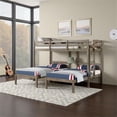 thumbnail image 4 of Pemberly Row Lit Superposé Triple Simple avec Table de Nuit Intégrée et Port USB Bois Gris, 4 of 14