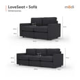 thumbnail image 2 of Set 2 piezas Adapti Sala Seccional Modular  Love Seat Gris Carbón, 2 of 9