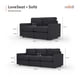 thumbnail image 2 of Set 2 piezas Adapti Sala Seccional Modular  Love Seat Gris Carbón, 2 of 9