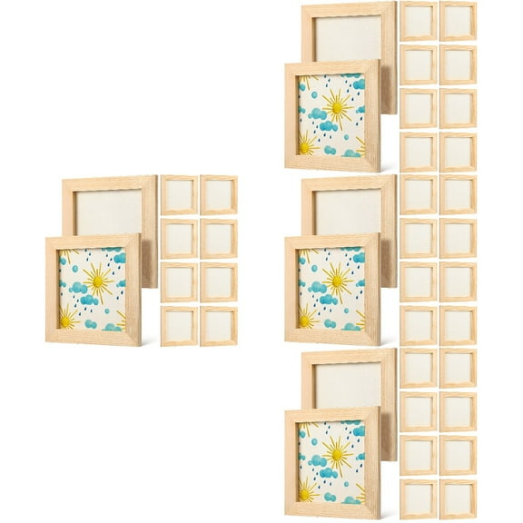 MLINS 40 Pcs Unfinished Wooden Picture Frames DIY Photo Frames Wood Photo Frames for Crafts Painting Projects