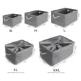 thumbnail image 2 of Caja de almacenamiento de lino con asas de cuerda (lavable, gris, mediana), 2 of 4