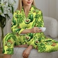 thumbnail image 6 of Pajama Sets for Women 2 Pcs, Kiwi and Avocado Button Down Long Sleeve Sleepwear Lounge PJ Sets, 6 of 6