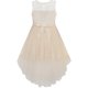 thumbnail image 3 of Vestido de Niña Beige de Tul con Lentejuelas Hi-lo Vestido de Fiesta de Boda 10 Años, 3 of 6