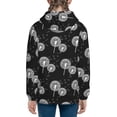 thumbnail image 6 of Xecao White Flower Dandelion Pattern Zip Up Hoodies for Boys Girls, Sweatshirt with Pockets-Medium, 6 of 6