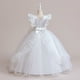 thumbnail image 2 of Gibobby vestido de Papá Noel Niños Niños Niñas Verano Sin Mangas Encaje Bowknot Malla Vestido Largo Princesa Vestido De Rendimiento De Piano (Blanco, 10-12 años), 2 of 5