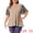 khaki, variant on Women's Plus V Neck Floral Flutter Sleeve Blouse Casual 4X Dark Blue
