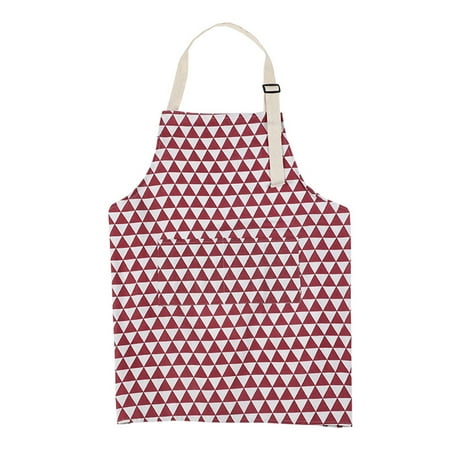 

2Pcs Kitchen Front Pockets Apron Greaseproof Linen Cooking Bib Outdoor BBQ Grilling Server Art Work Painters Reusable Bakery Red