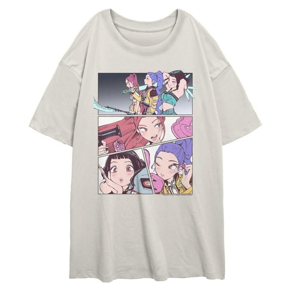 Juniors KPop Demon Hunters Huntrix Manhwa Comic Panels T Shirt