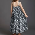 thumbnail image 5 of Long Dresses for Girls Size 10 Floral Sleeveless Aline Swing Flowy Party Cami Dress Beach Holiday Summer Casual Outfits Navy 6 Years, 5 of 7