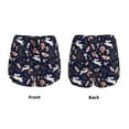thumbnail image 4 of Disketp Retro Rabbit Flower Print Women's Shorts Workout Shorts for Athletic Gym Running Shorts with Phone Pockets, 4 of 8