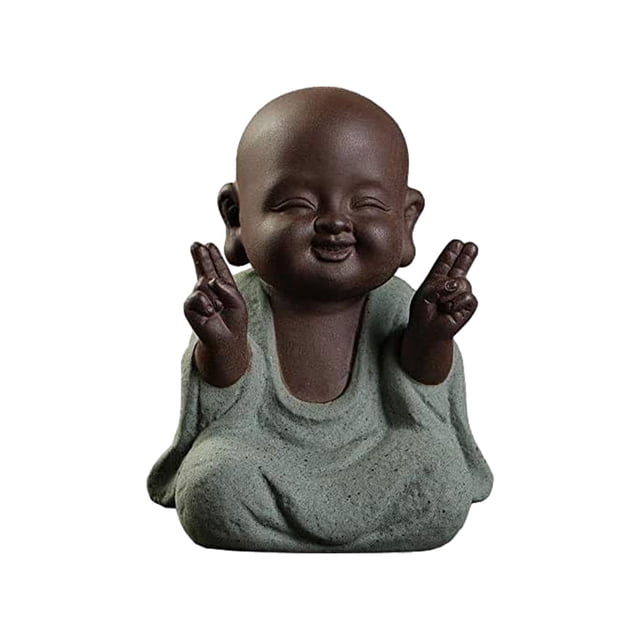 Wosthever Adición en miniatura de monjes budistas de cerámica para un ambiente tranquilo, figuras decorativas de Buda Decoración del hogar Tipo 1