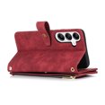 thumbnail image 6 of Allytech Zipper Wallet Case for Samsung Galaxy S23 FE with Wrist Strap & Shoulder Strap, Premium PU Leather Card Slots Kickstand Magnetic Clasp Shockproof Protective Cover Case - Red, 6 of 7