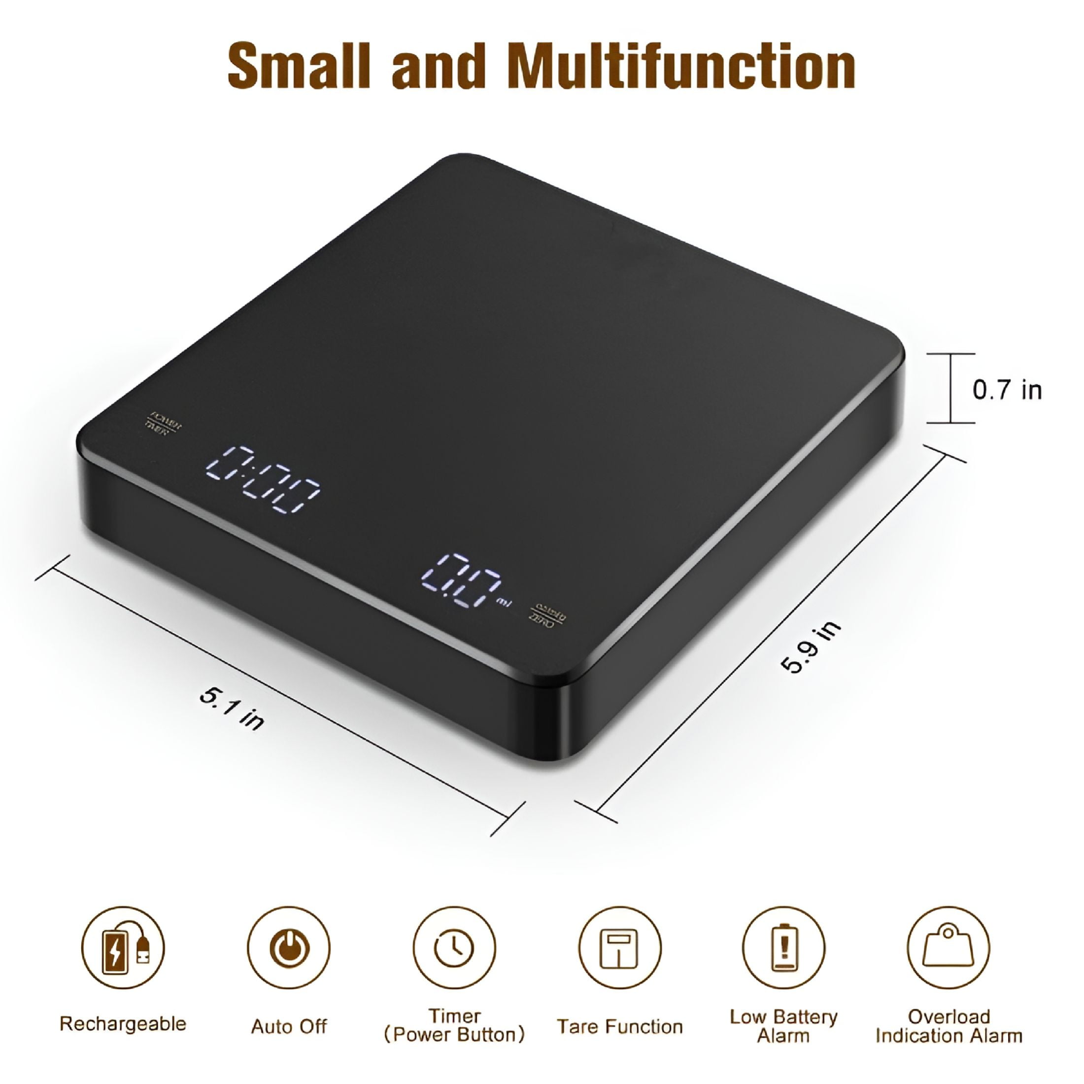 GJX 2026 New Usb Digital Coffee Scale with Timer Electronic Hand Drip Coffee Scales for Coffee,Espresso,Tea,Baking,Kitchen