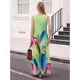 thumbnail image 2 of OYYN Women's A-Line Sleeveless V-Neck Relaxed Fit Maxi Casual Dress, 2 of 5