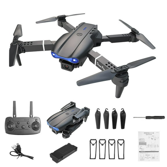 Black E99Pro Drone With Dual 1080P Cameras Fixed Height Flight Remote Control Quadcopter Wifi Fpv Plastic Metal Foldable 5.5X3.9X2In Black