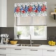 thumbnail image 4 of 4th of July Curtain Valances for Windows, Kitchen Valance Window Treatments Panel 2 Pack, Blue Red Stars Independence Day Gray Plaid Rod Pocket Short Curtains for Bathroom Bedroom 42 x 12 Inch, 4 of 8