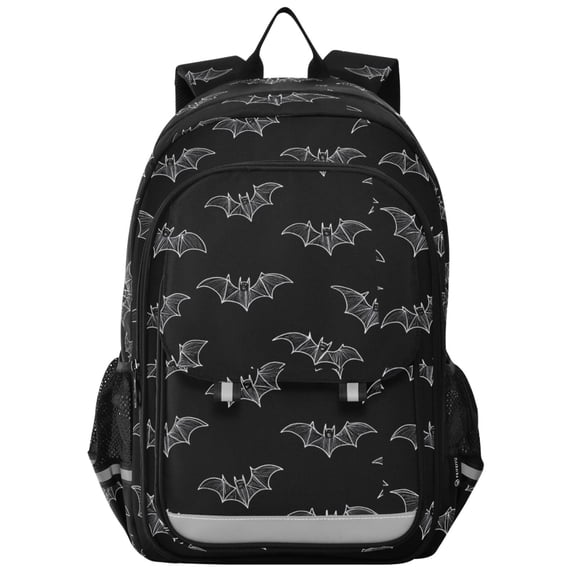 Flip Backpack Black Bat Elementary School Backpack Lightweight Bookbag for School Travel