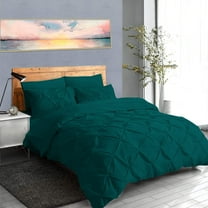 DNG Creations 1 Piece Pinch Pleated Duvet Cover 800 Threads Count, 100% Egyptian Cotton - With Zipper Closure & Corner Ties ( Solid Teal - Twin/Twin XL )