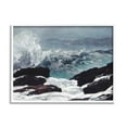 thumbnail image 4 of Stupell Industries Crashing Waves Ocean Rocks Cliffs Rough Waters Painting White Framed Art Print Wall Art, Design by Lettered and Lined, 4 of 5