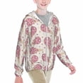 thumbnail image 2 of Cauagu Sparkling Ice Cream Print Sun Protection Jacket for Teen,Full-Zipper Long Sleeve Sun Shirts with Pockets UV Hoodie Shirts Outdoor Athletic Jacket-Small, 2 of 7