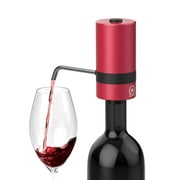 Waerator W2 Luxurious Instant 1-Button Electric Wine Aerator for Wine Bottle with Spout (Red)