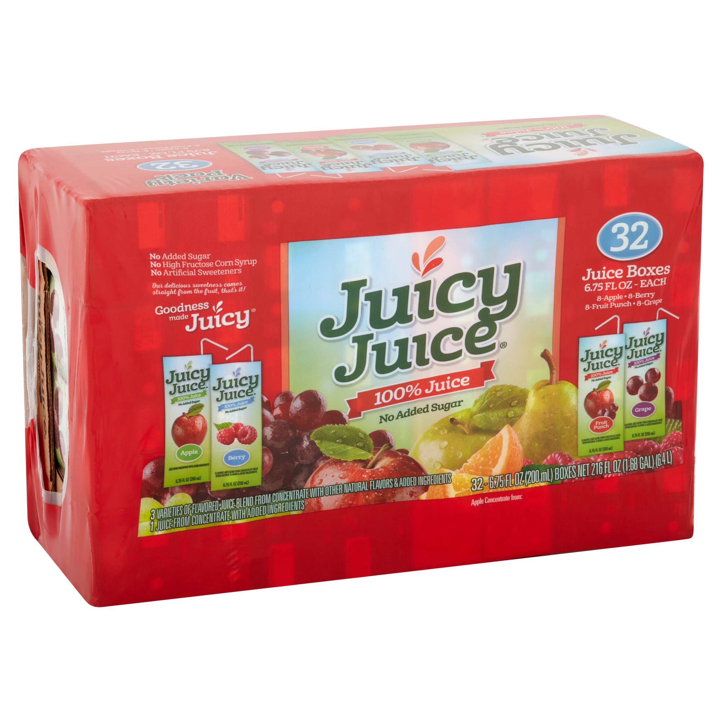 Juicy Juice 100 Juice, Variety Pack, 6.75 Fl Oz, 32 Count