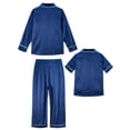 thumbnail image 5 of Aideaone Girls Boys Silk Pajamas Kids 3 Piece Satin PJs Set Button-Down Silky Nightwear Children Sleepwear for 5-12 Years, 5 of 8