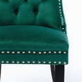 thumbnail image 6 of Velvet Dining Chair Set of 2, Modern High-end Button Tufted Accent Chairs Side Chair with Nailhead Trim & Solid Wood Leg & Pull Ring, Comfy Upholstered Armless Table Chair Dining Room Chairs, Green, 6 of 7