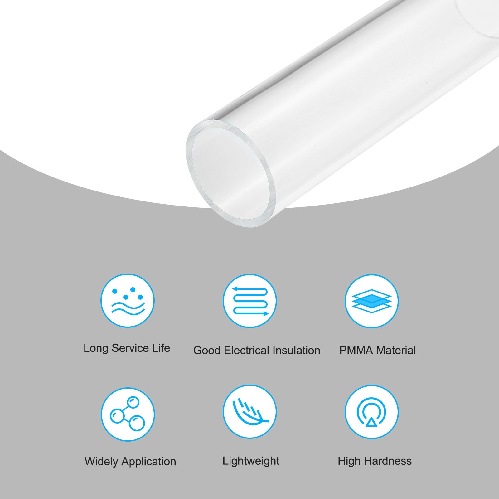 Tube Acrylique Uxcell – 214 Mm ID, 220 Mm OD, ép. 6 Mm, Pour Lampes Et Lanternes