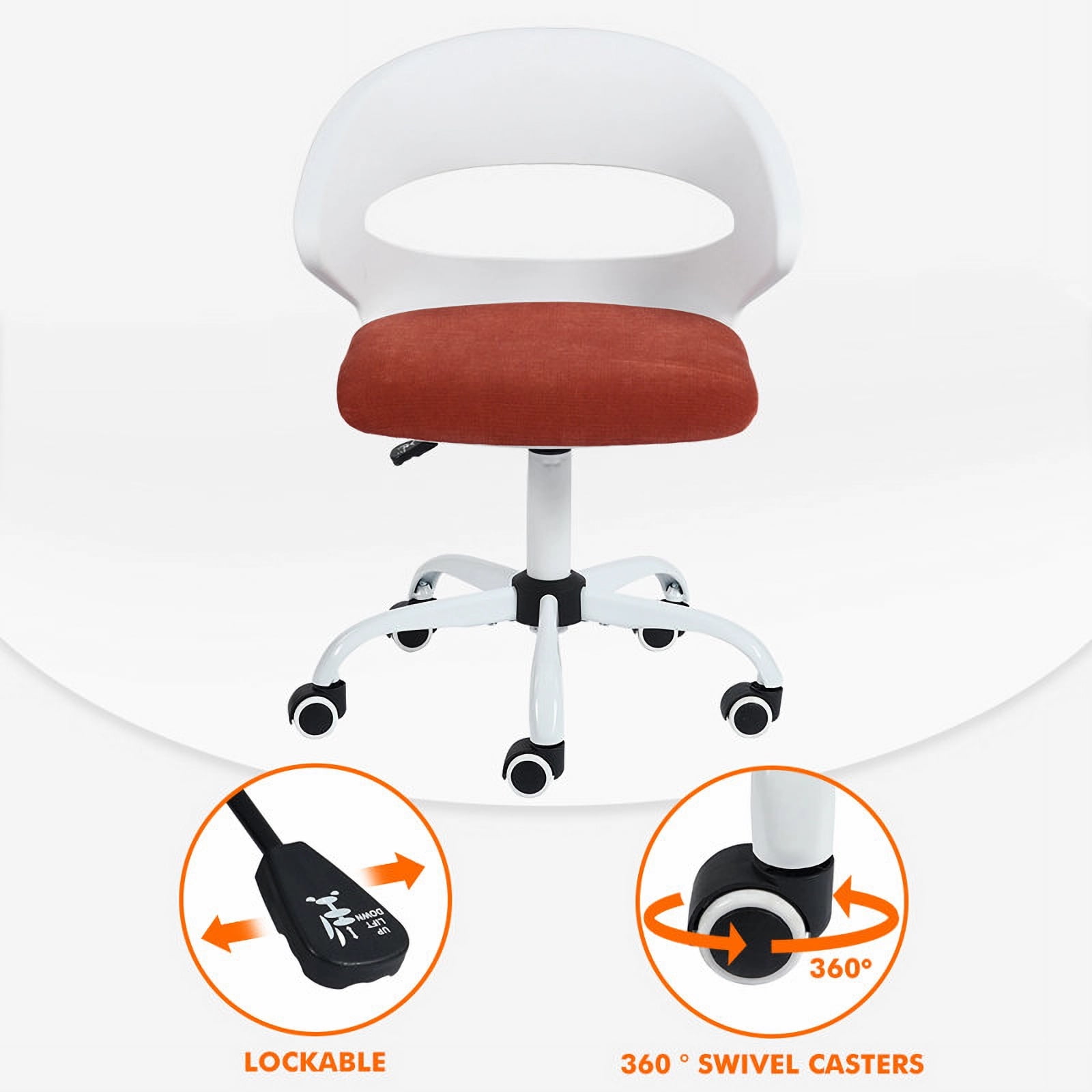 Homy Casa Teen Task Office Chair with Lumbar Support, Adjustable Height Swivel Desk Chair for Home Office, Peppery