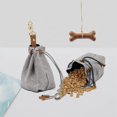 thumbnail image 3 of Bolsa de golosinas para perros, bolsa de entrenamiento para perros, bolsas de golosinas para perros con cordón y gancho, bolsa impermeable para comida para perros, gris, 3 of 5