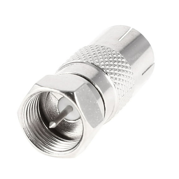 Unique Bargains F Male Plug to TV PAL Female Straight RF Coaxial Connector Silver Tone