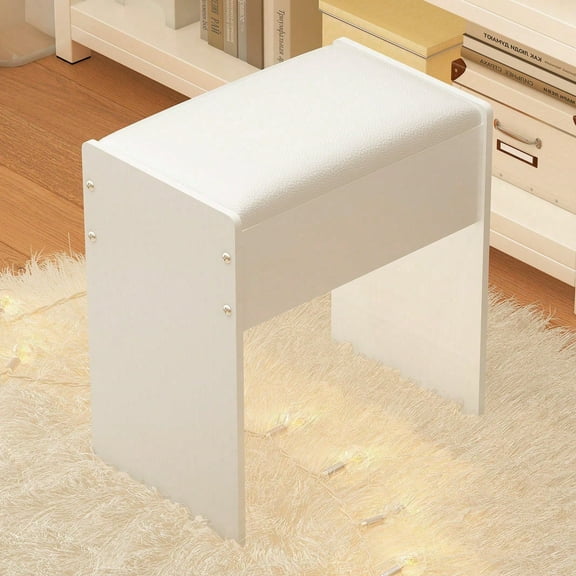 White Vanity Dressing Table Stool Modern Soft Piano Makeup Office Study Chair