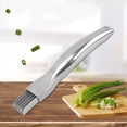 thumbnail image 1 of Trituradora cortadora de cebolletas de acero inoxidable de 6 hojas con cubierta protectora, cuchillo de cocina de 16,4x2,4 cm Herramienta para verduras, hierbas, frutas: corte rápido y uniforme para, 1 of 7