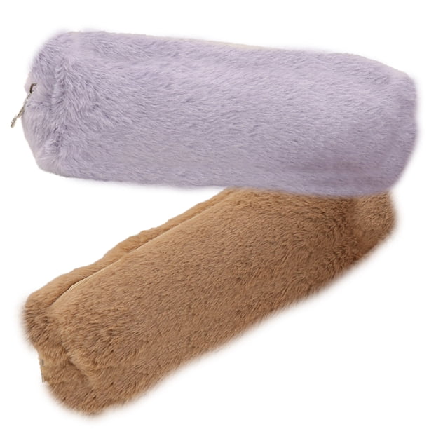 Estuche de peluche Apuakthei de 2 unidades, bonito estuche para lápices, bolsa de almacenamiento de papelería, soporte para bolígrafos, bolsa para cosméticos y maquillaje, para suministros de